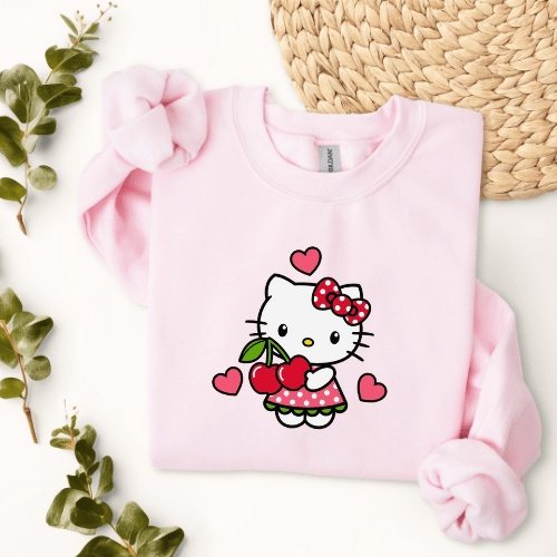 Cherries Kitty - Sweatshirt - MK CREATIONS