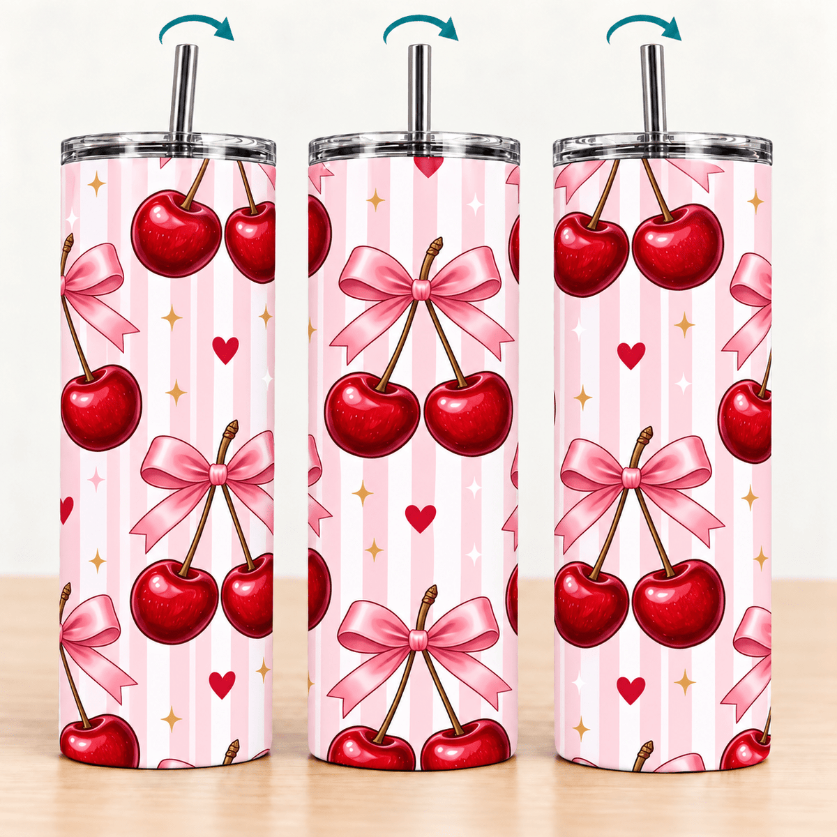 Cherry Bow Tumbler – Pink Coquette Design - MK CREATIONS