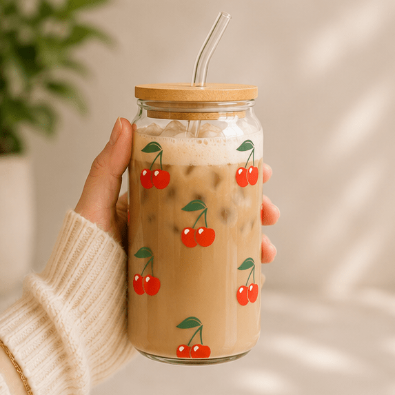 Cherry-Glass Cup - MK CREATIONS