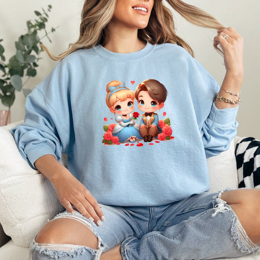 Cinderella and Prince Cartoon-Sweatshirt - MK Creations