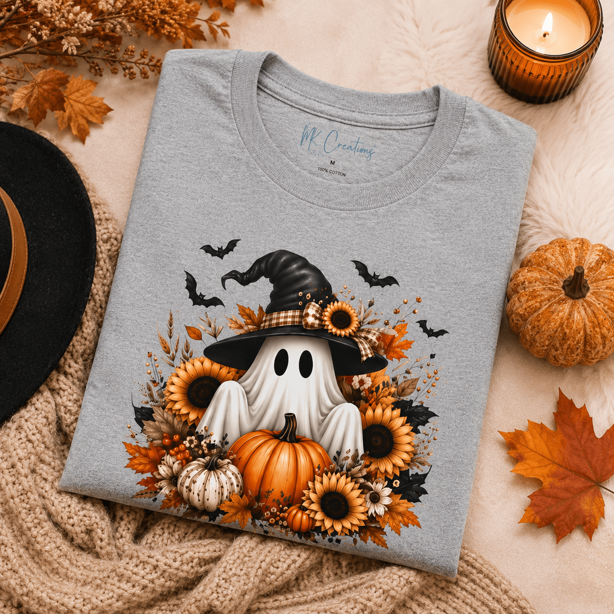 Cute Ghost Halloween Shirt - MK CREATIONS