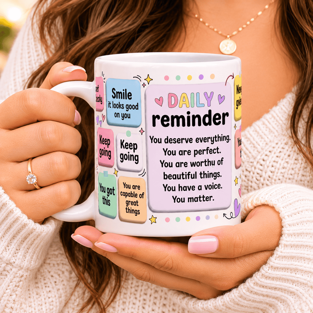 Daily Reminder Motivational Ceramic Mug - MK CREATIONS
