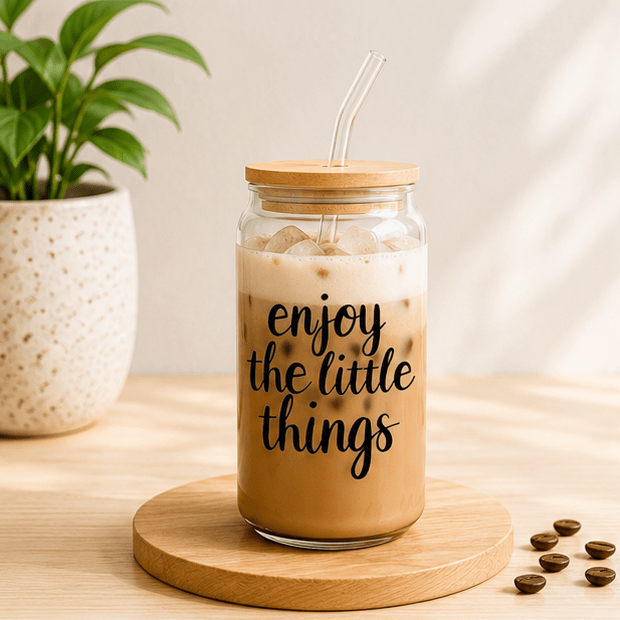 Enjoy The Little Things-Glass Cup - MK CREATIONS