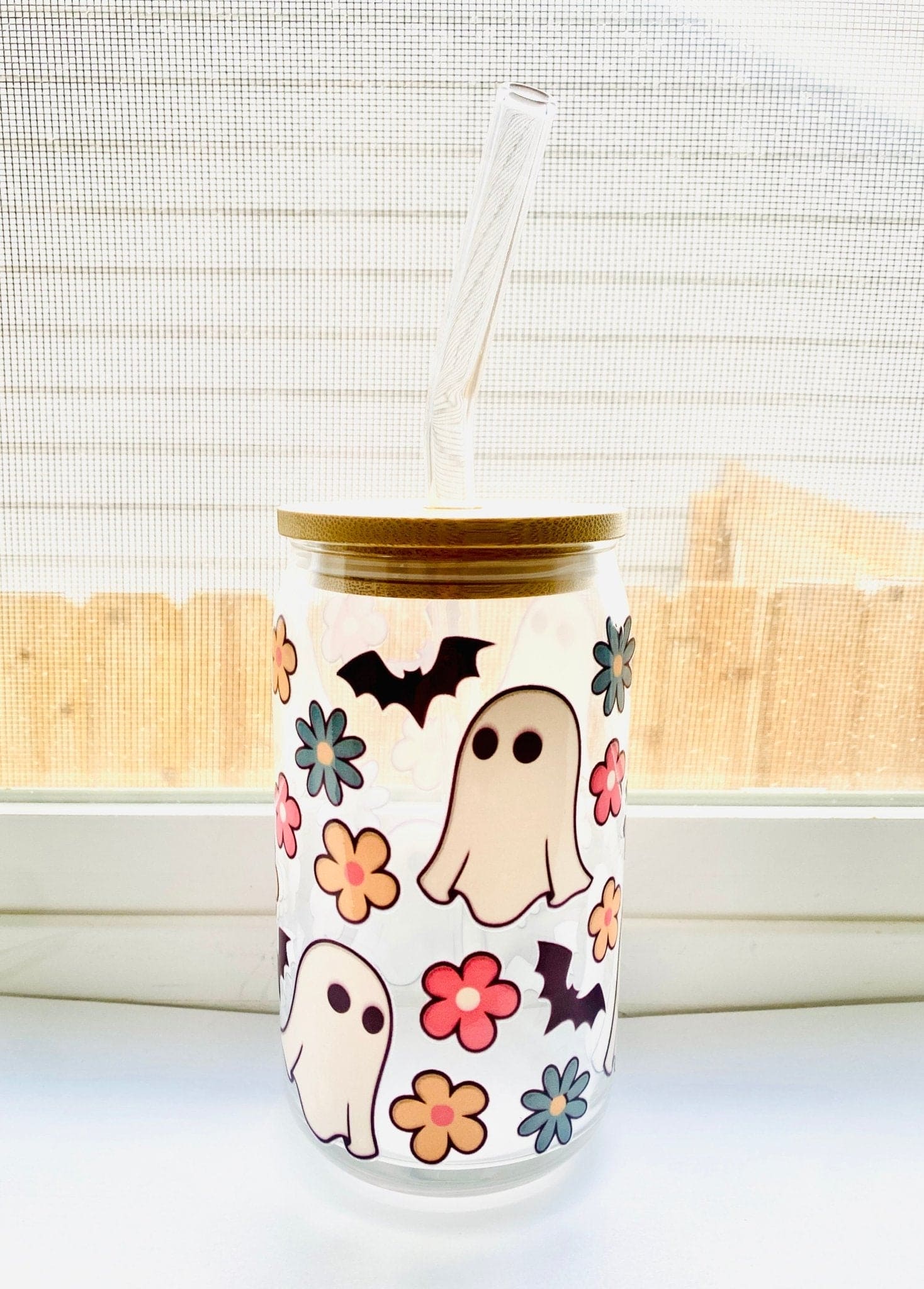 Ghosts - Glass Cup - MK CREATIONS LLC