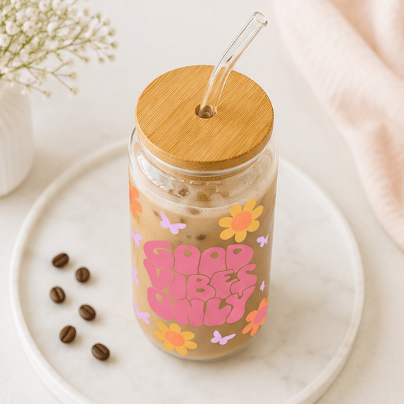 Good Vibes Only - Top-Rated Glass Cup for Everyday Enjoyment - MK CREATIONS