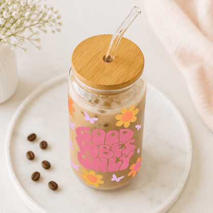 Good Vibes Only - Top-Rated Glass Cup for Everyday Enjoyment - MK CREATIONS