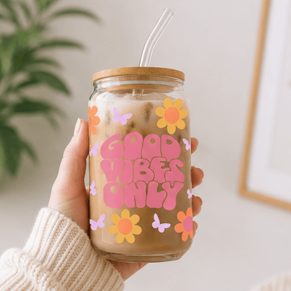 Good Vibes Only - Top-Rated Glass Cup for Everyday Enjoyment - MK CREATIONS
