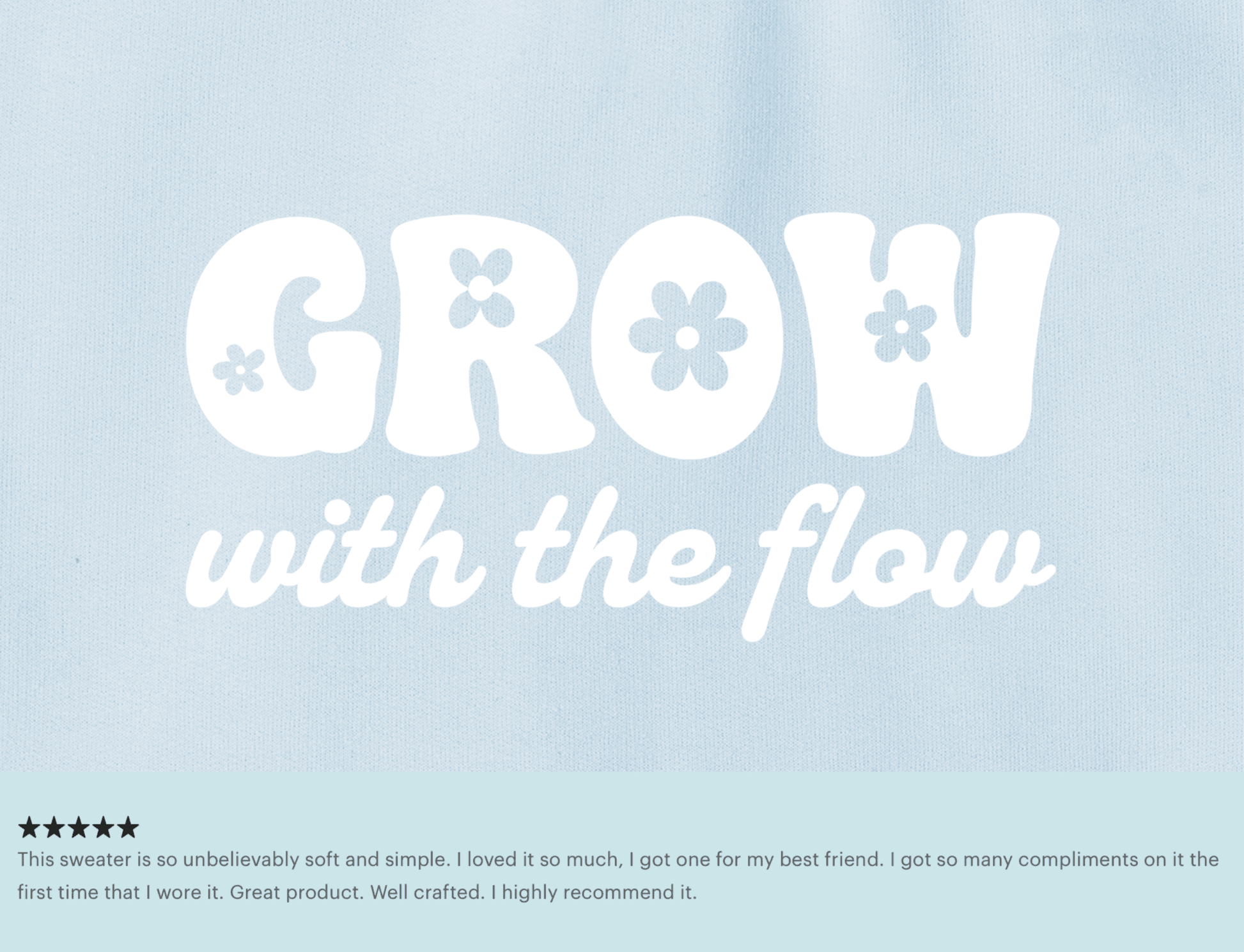 Grow With the Flow Sweatshirt – Floral Graphic Pastel Blue Crewneck - MK CREATIONS