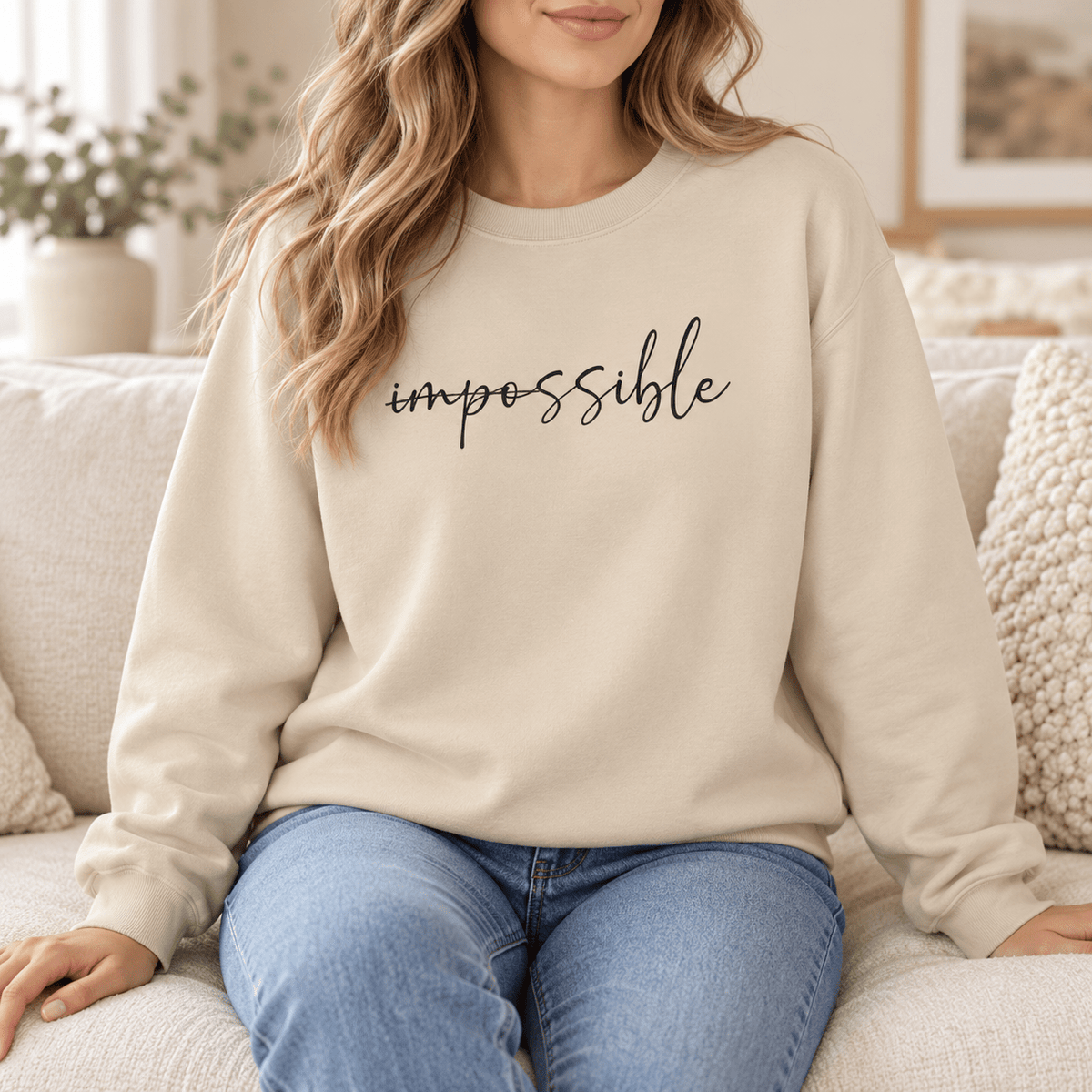 Impossible to Possible Sweatshirt | Inspirational Crewneck - MK CREATIONS