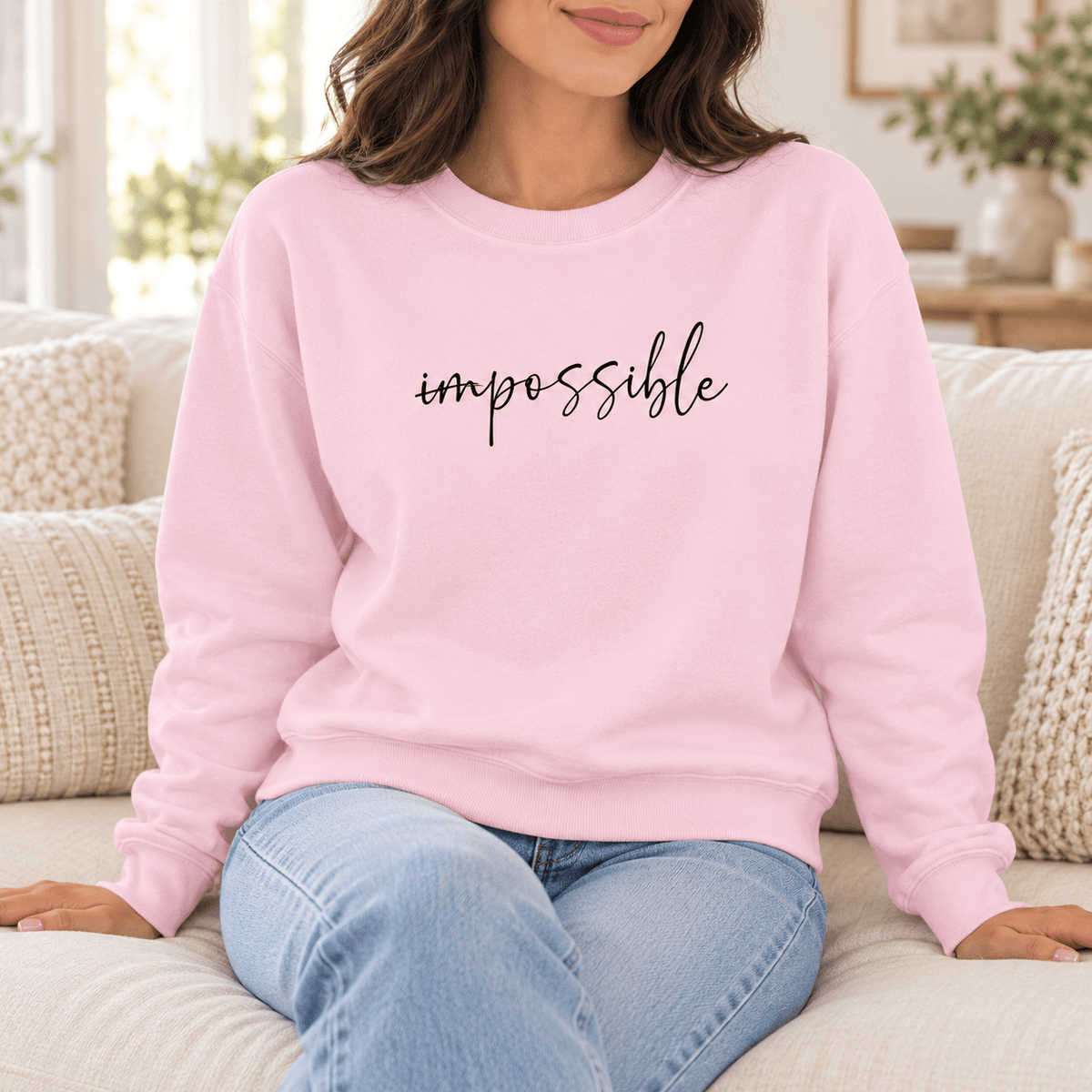 Impossible to Possible Sweatshirt | Inspirational Crewneck - MK CREATIONS