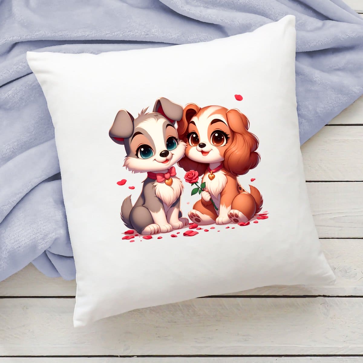 Lady and the Tramp Cartoon-Pillow Cover - MK Creations