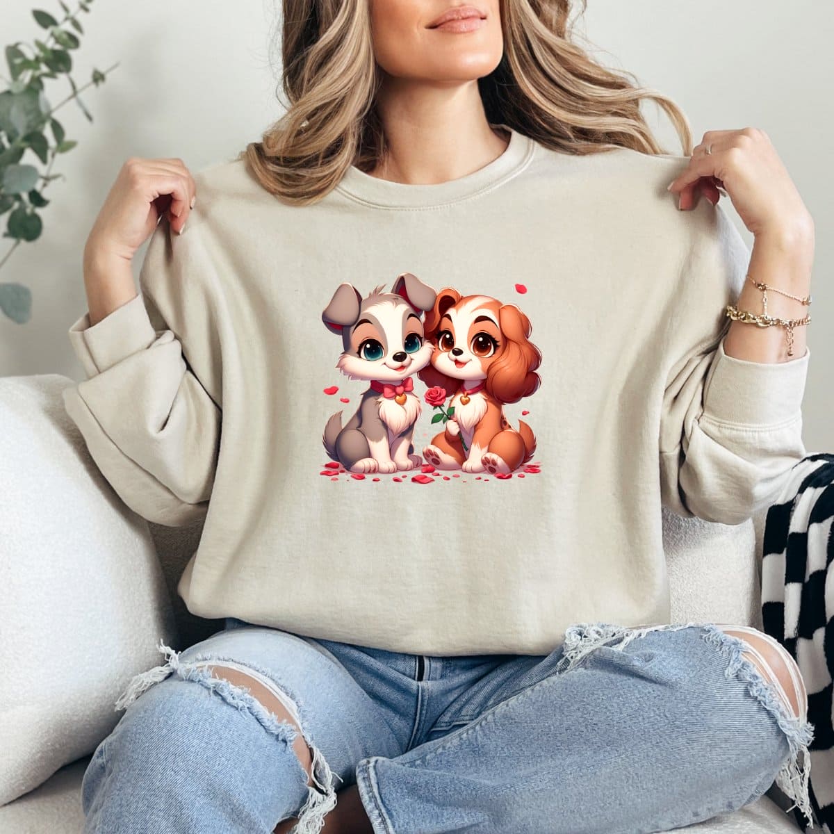 Lady and the Tramp Cartoon-Sweatshirt - MK Creations