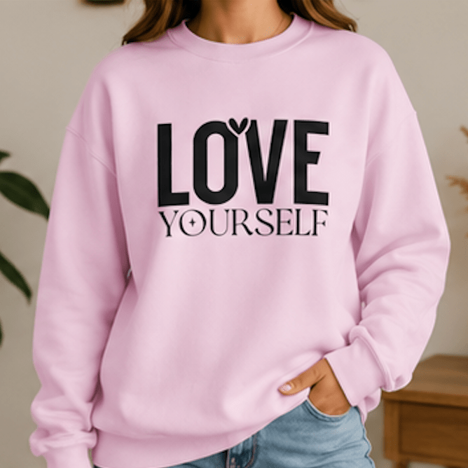Love Yourself Sweatshirt — Self-Care Inspirational Crewneck - MK CREATIONS