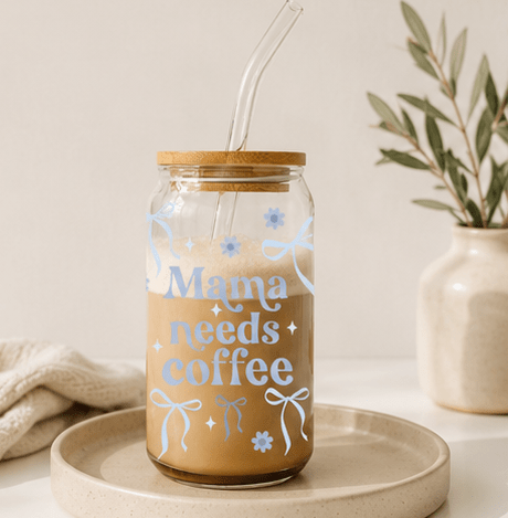 Mama Needs Coffee - Top - Rated Glass Cup for Coffee Lovers - MK CREATIONS