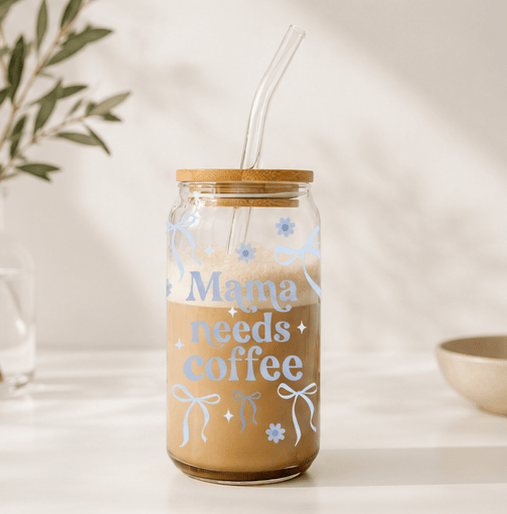 Mama Needs Coffee - Top - Rated Glass Cup for Coffee Lovers - MK CREATIONS