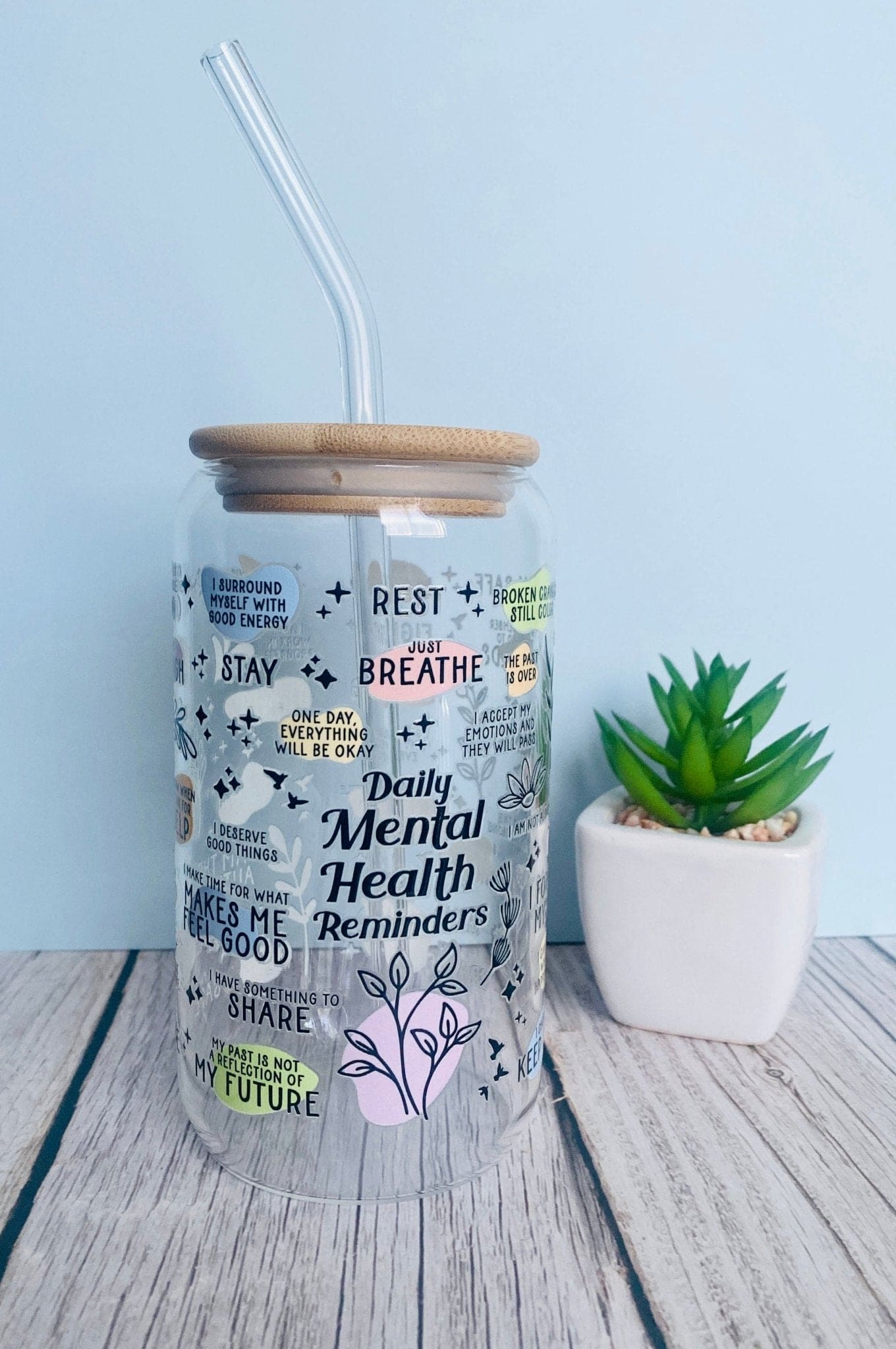 Mental Health - Glass Cup - MK CREATIONS LLC