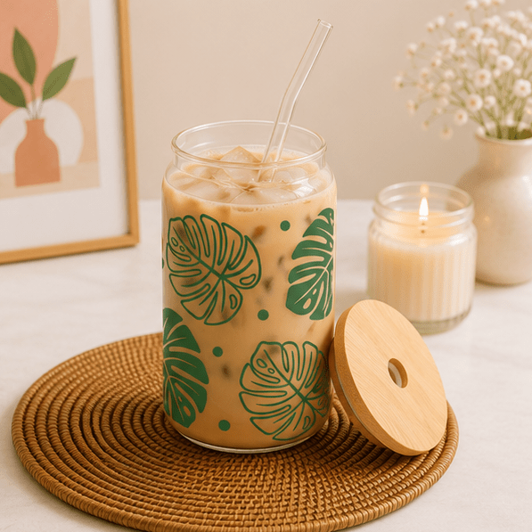 Monster leaf-Glass Cup - MK CREATIONS