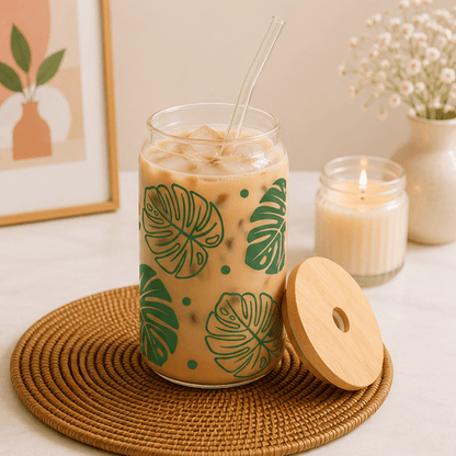 Monster leaf-Glass Cup - MK CREATIONS