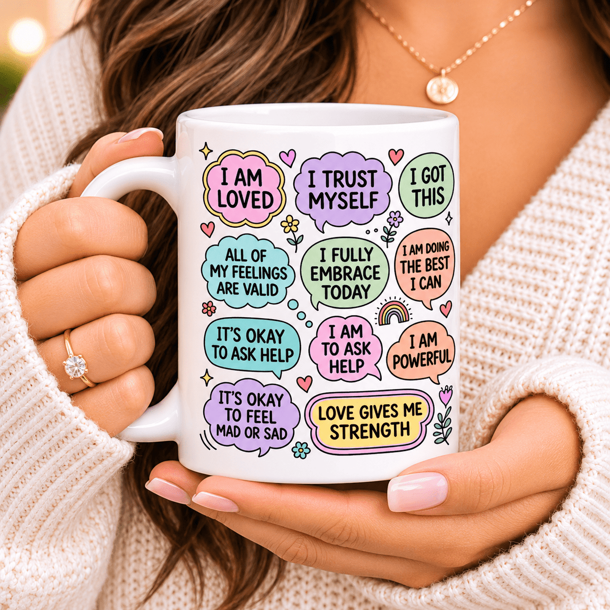 Mum’s Self Love Cup Ceramic Mug – Positive Affirmation - MK CREATIONS