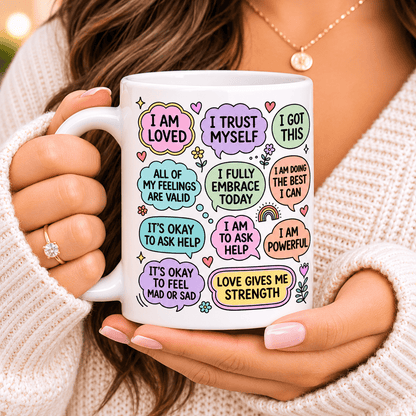 Mum’s Self Love Cup Ceramic Mug – Positive Affirmation - MK CREATIONS