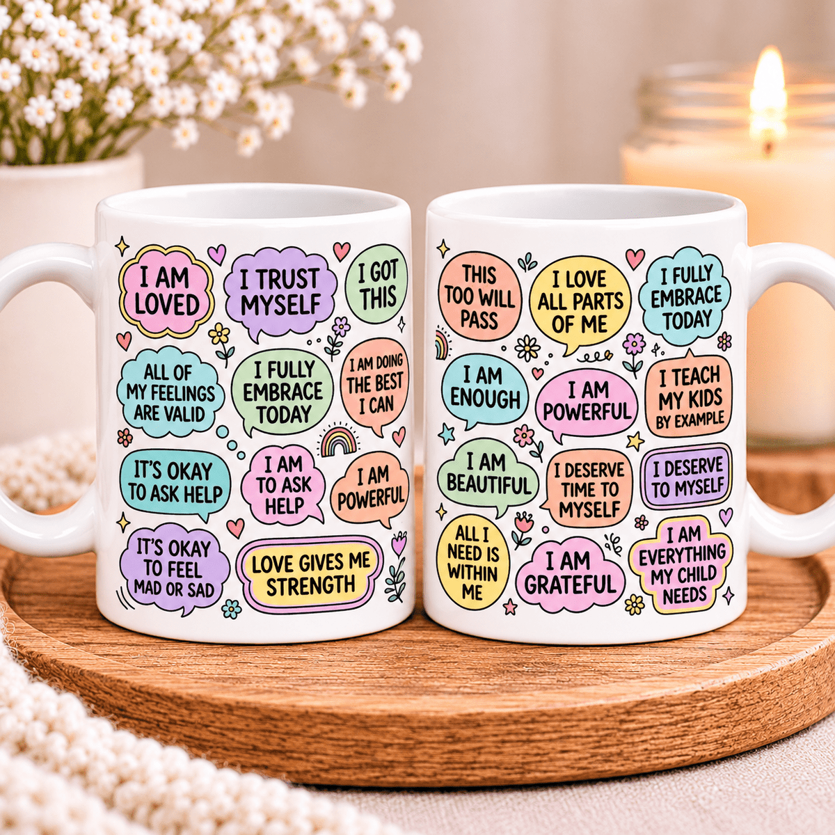 Mum’s Self Love Cup Ceramic Mug – Positive Affirmation - MK CREATIONS