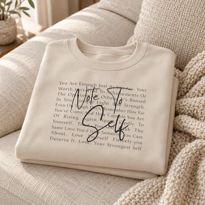 Note to Self Sweatshirt – Beige Self-Love Crewneck - MK CREATIONS