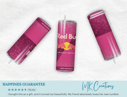 Pink Energy Drink Inspired Cup - 20oz Skinny Tumbler - MK CREATIONS