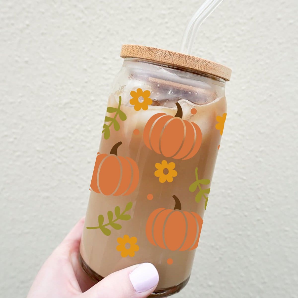 Pumpkin - Glass Cup - MK Creations