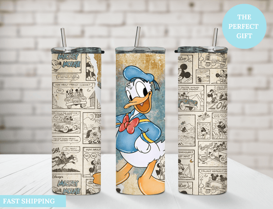 Retro Donald Duck 20 oz Skinny Tumbler. - MK CREATIONS