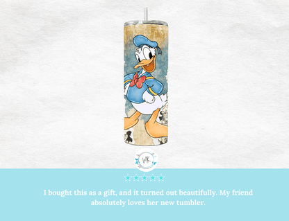 Retro Donald Duck 20 oz Skinny Tumbler. - MK CREATIONS
