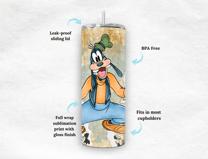 Retro Goofy 20 oz Skinny Tumbler. - MK CREATIONS