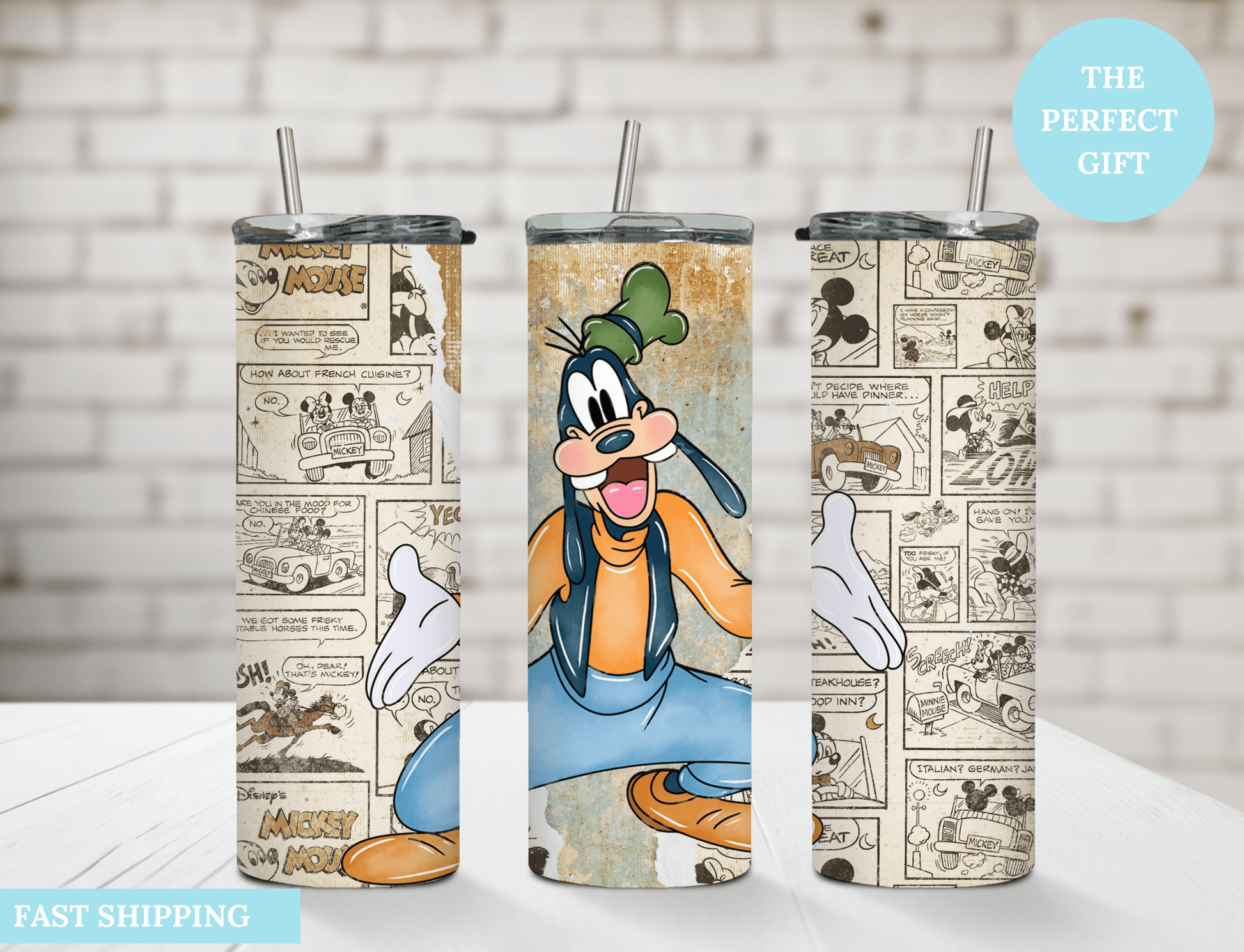 Retro Goofy 20 oz Skinny Tumbler. - MK CREATIONS