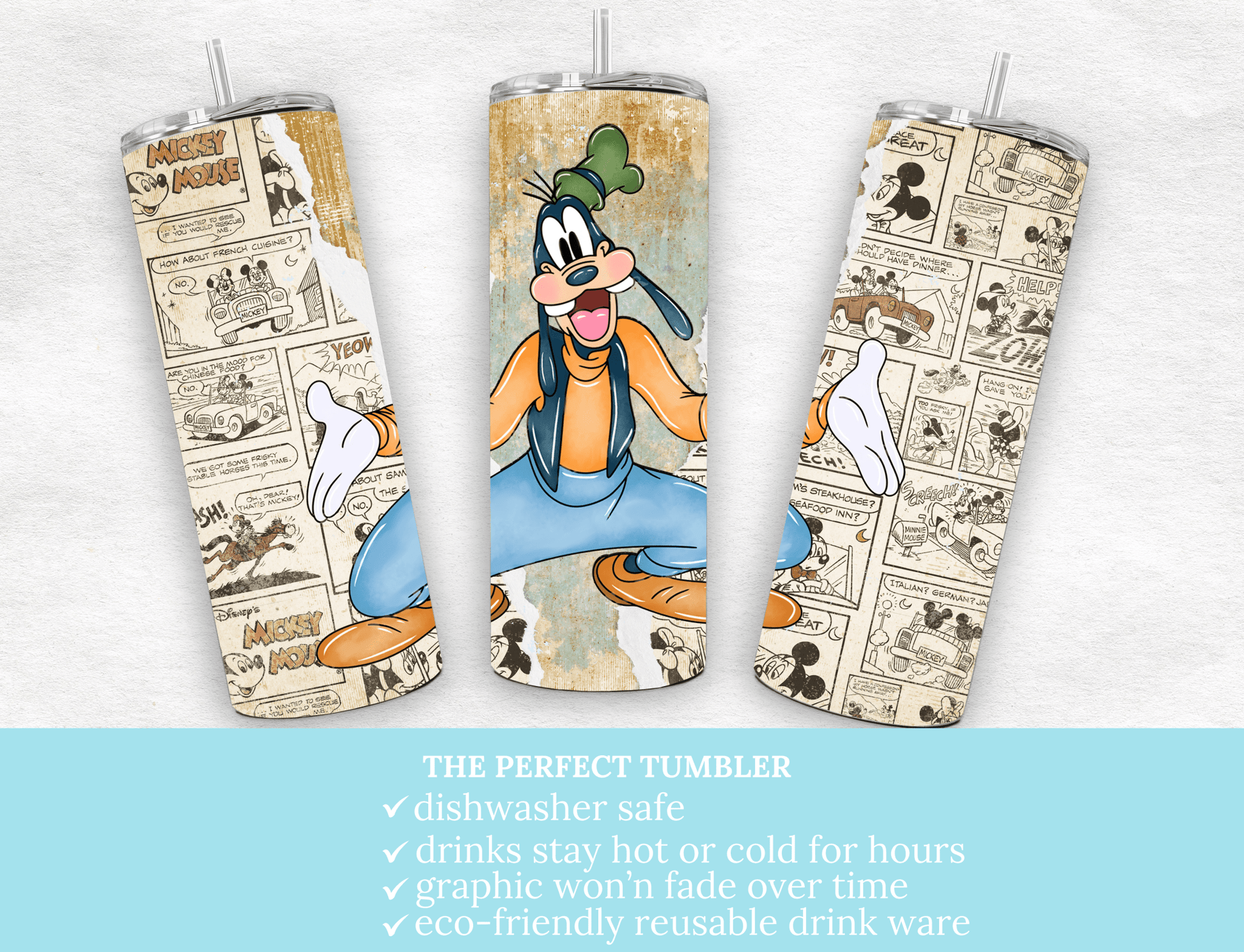 Retro Goofy 20 oz Skinny Tumbler. - MK CREATIONS