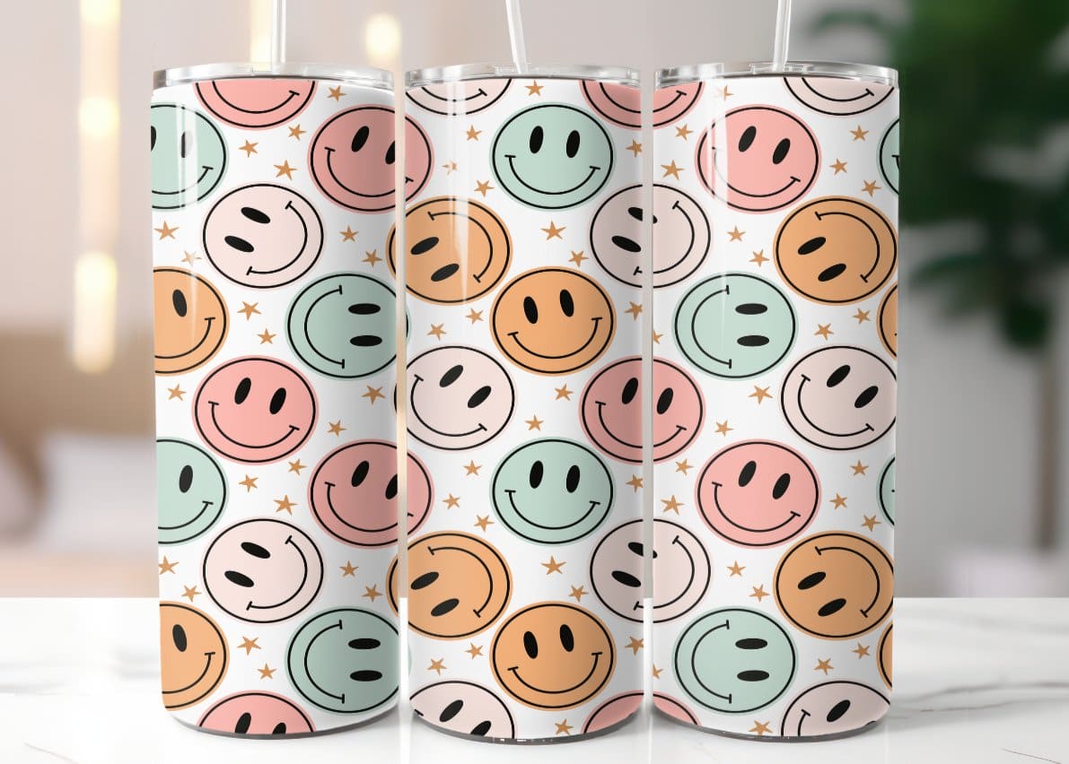 Smile Face-Tumbler - MK Creations