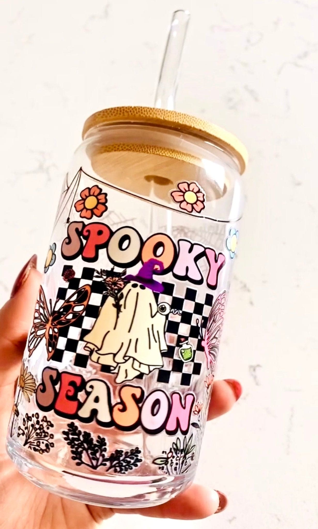 Spooky Season - Glass Cup - MK CREATIONS LLC