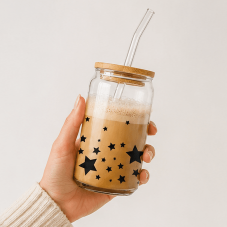 Stars Glass Cup - User - Friendly Drinkware for Every Occasion - MK CREATIONS