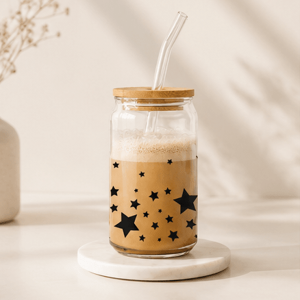 Stars Glass Cup - User - Friendly Drinkware for Every Occasion - MK CREATIONS