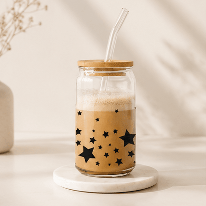 Stars Glass Cup - User - Friendly Drinkware for Every Occasion - MK CREATIONS