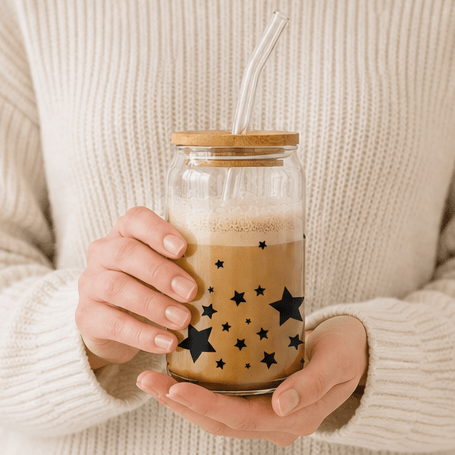 Stars Glass Cup - User - Friendly Drinkware for Every Occasion - MK CREATIONS