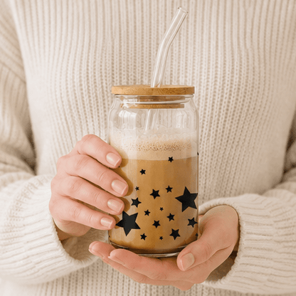 Stars Glass Cup - User - Friendly Drinkware for Every Occasion - MK CREATIONS