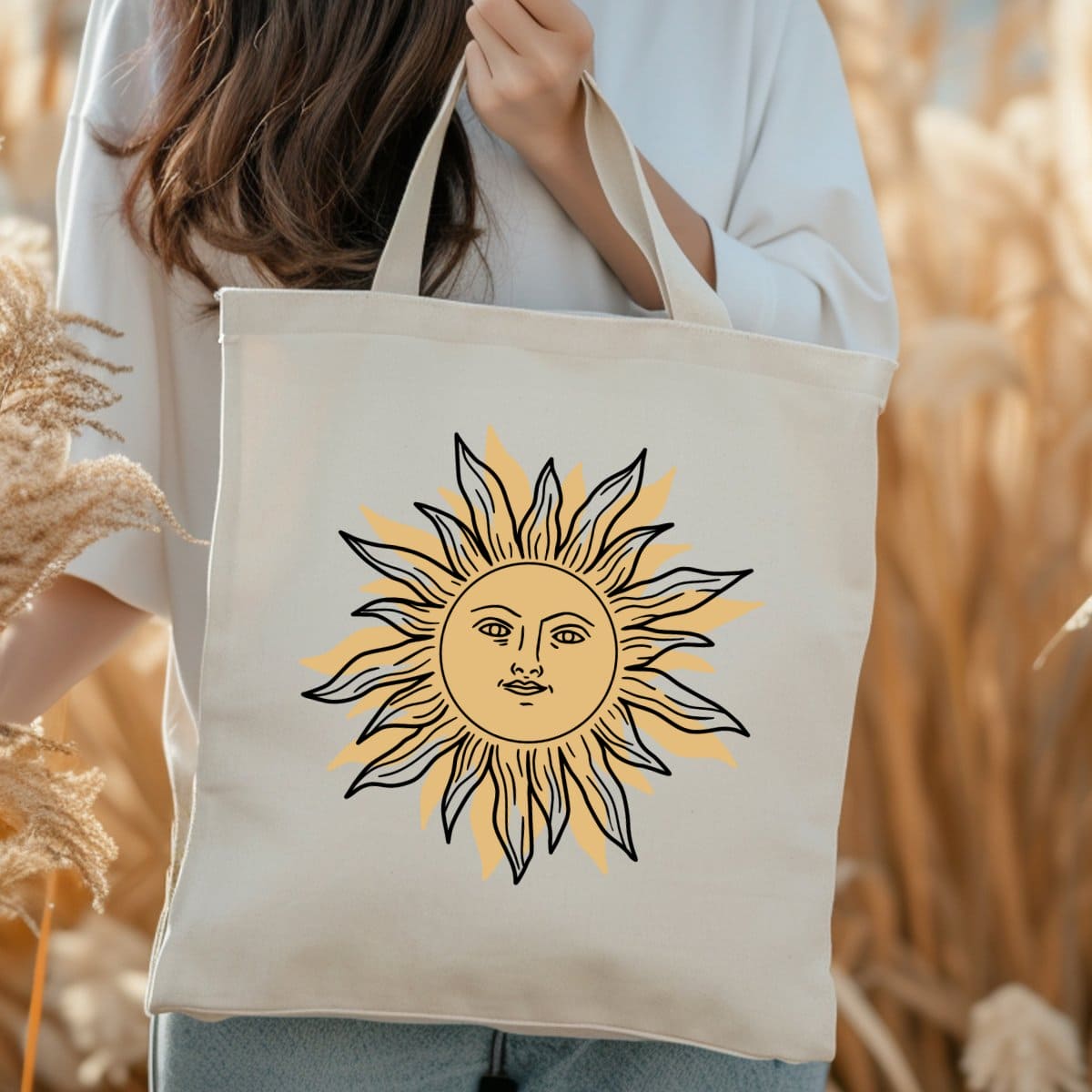 Sun Face-Tote Bag - MK Creations