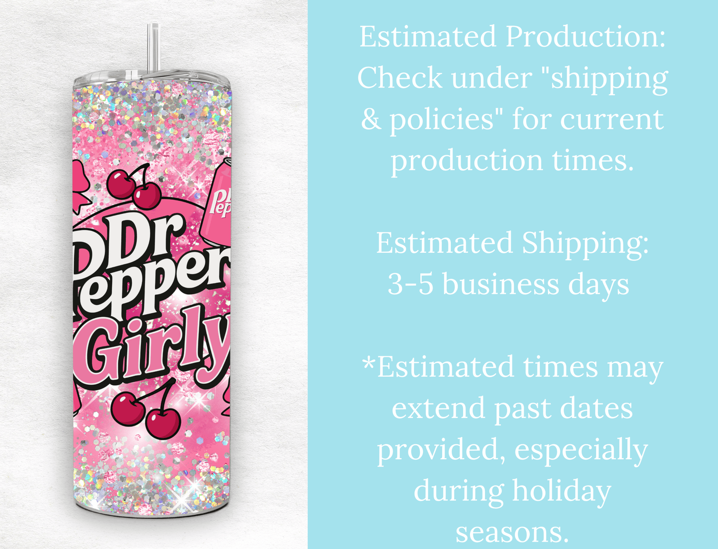 Trendy cherry Dr. Pepper Girly. Pink Bow - Tied Bottle Drinks Wrap for 20oz Tumblers, soda pattern, bows - MK CREATIONS