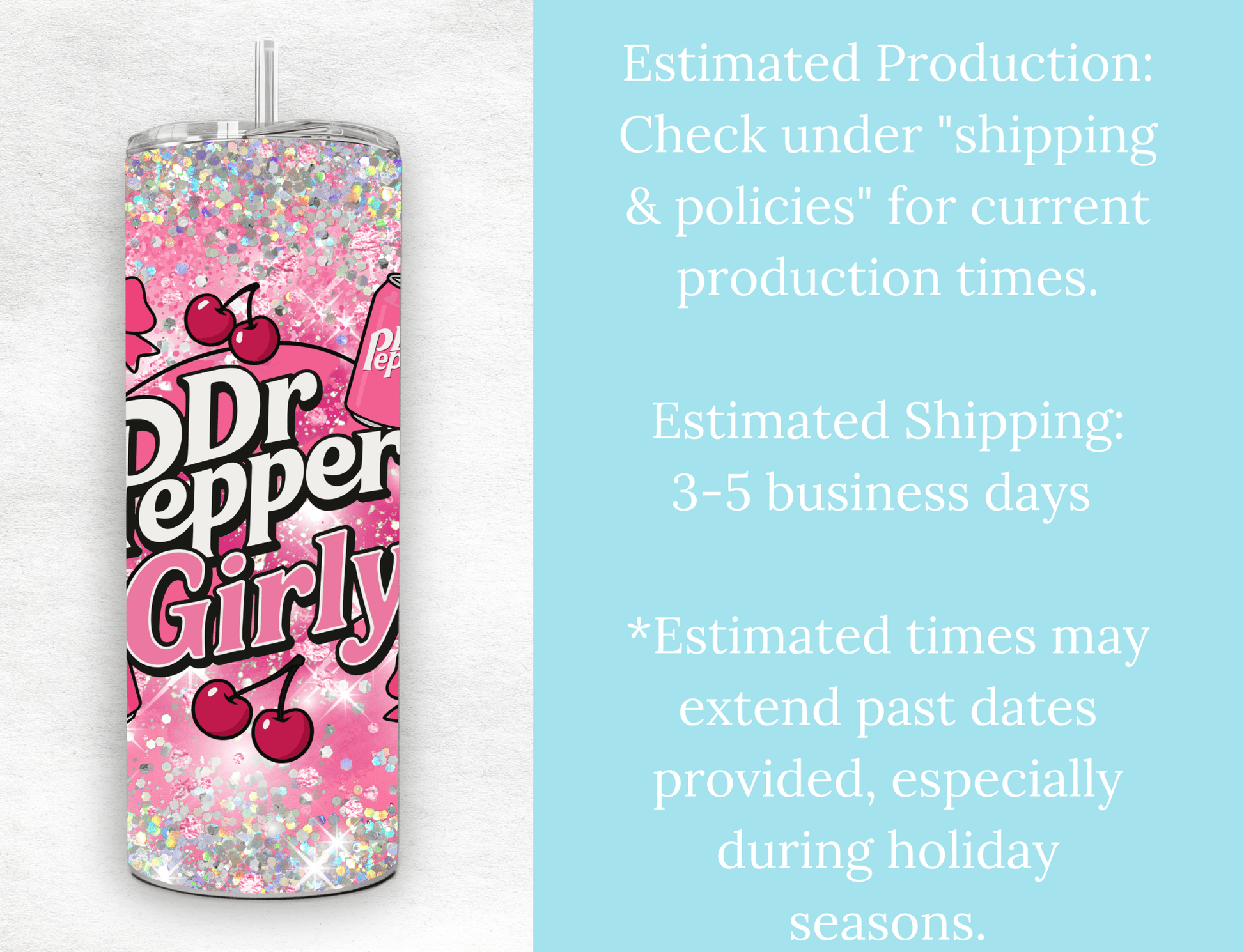 Trendy cherry Dr. Pepper Girly. Pink Bow - Tied Bottle Drinks Wrap for 20oz Tumblers, soda pattern, bows - MK CREATIONS