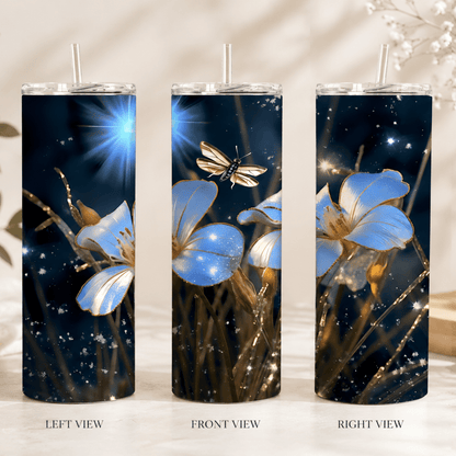 White Flowers-Tumbler - MK CREATIONS
