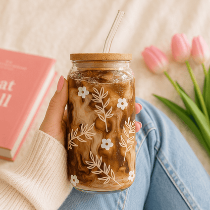 Wildflower-Glass Cup - MK CREATIONS