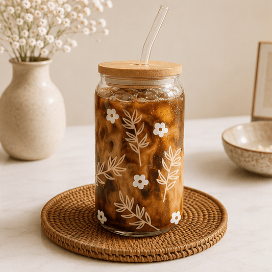 Wildflower-Glass Cup - MK CREATIONS