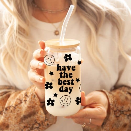 Have The Best Day-Glass Cup - MK Creations