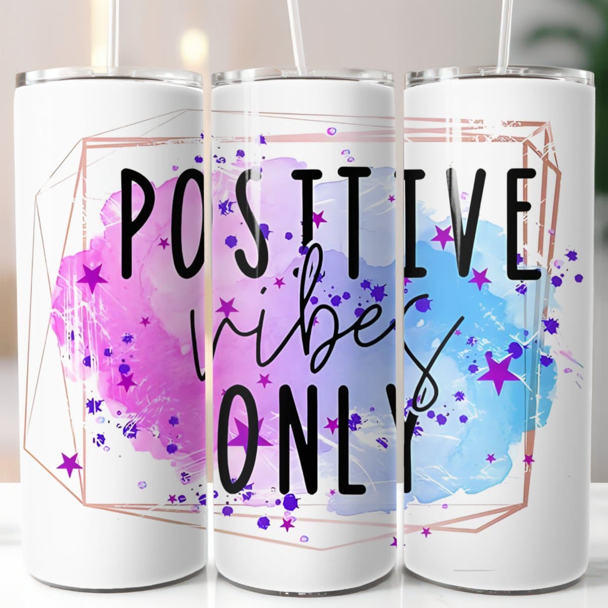 Positive Vibes Only-Tumbler - MK Creations