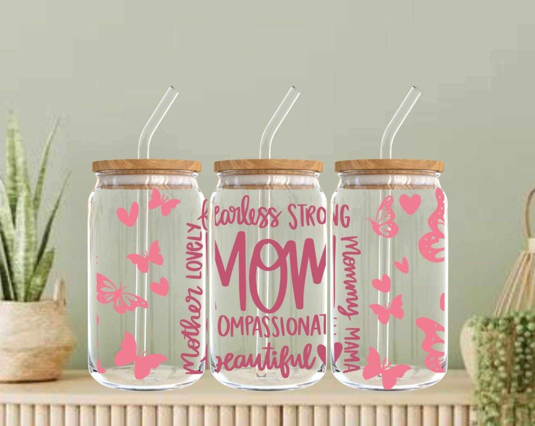 Strong Mom-Glass Cup - MK Creations