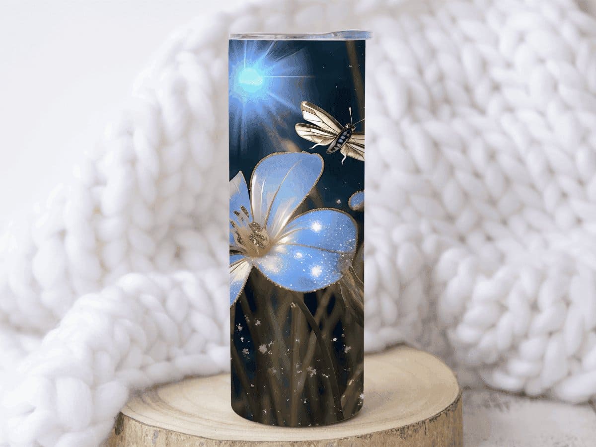 White Flowers-Tumbler - MK Creations